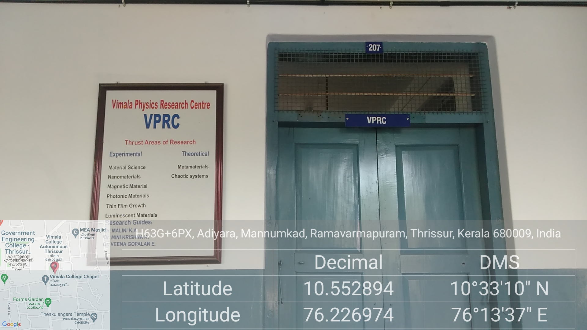 Physics – Vimala Physics Research Centre